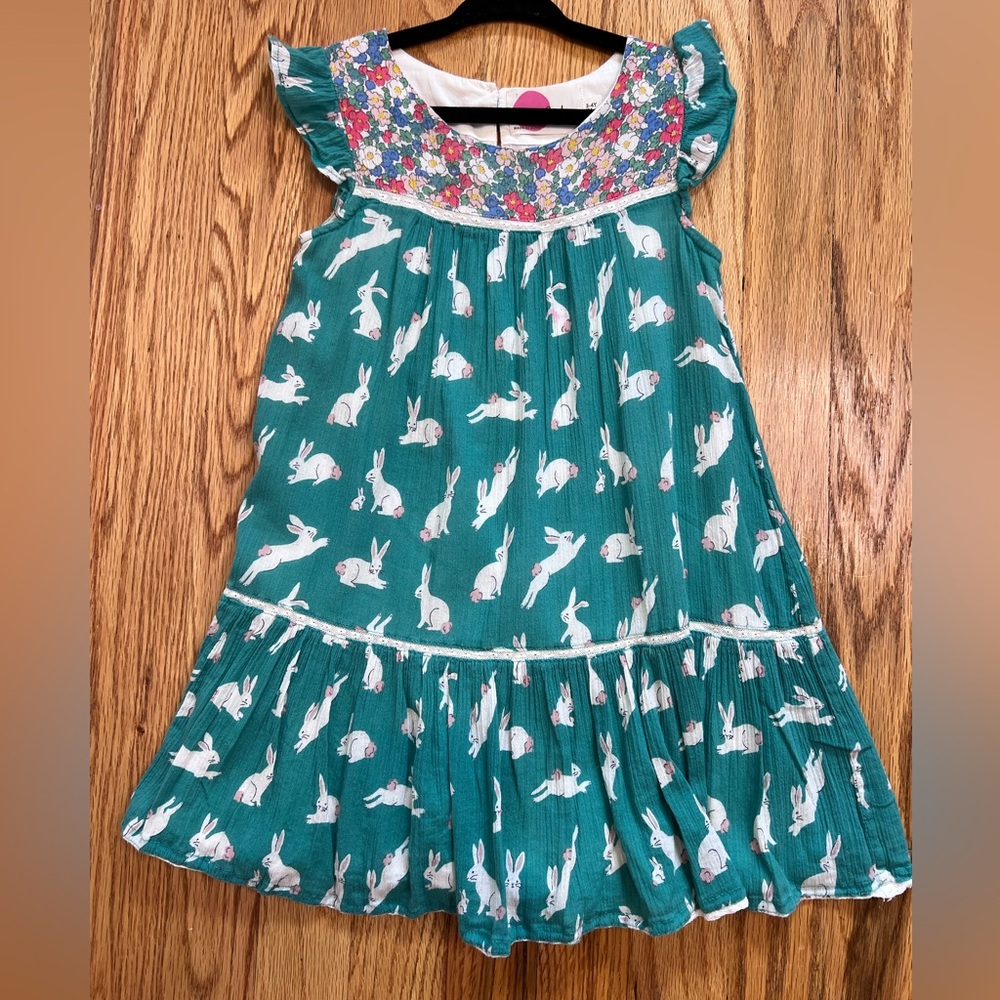Mini Boden Girls Bunny dress, soft cotton, size 3-4